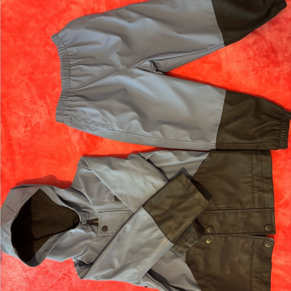 Kids Gray and Black Jacket & Pants Set